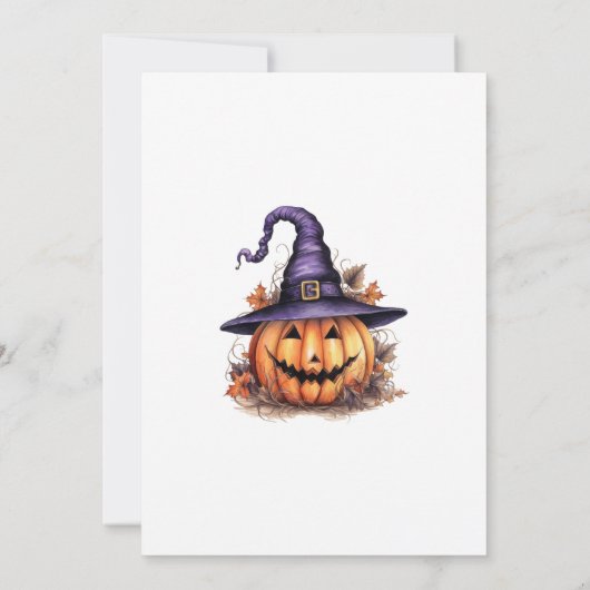 Invitation Haunted Mansion Moon Bats Citrouille Halloween Par (Dos)