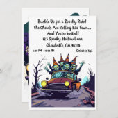 Invitation Haunted Road Trip Halloween (Devant / Derrière)