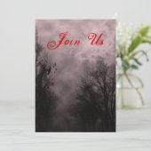 Invitation Haunted Sky Custom Halloween Modèle d'invitation (Debout devant)