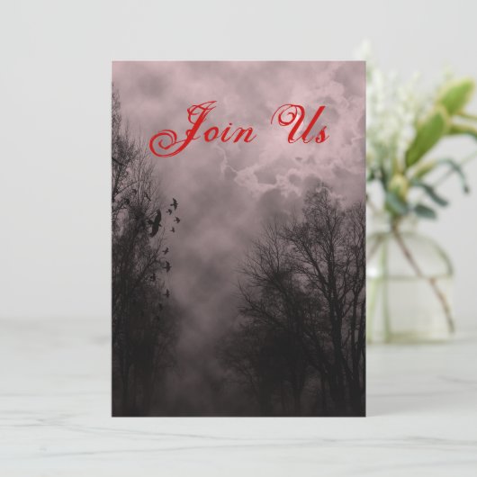 Invitation Haunted Sky Custom Halloween Modèle d'invitation (Debout devant)