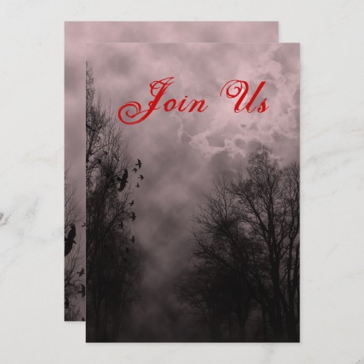 Invitation Haunted Sky Custom Halloween Modèle d'invitation (Devant / Derrière)