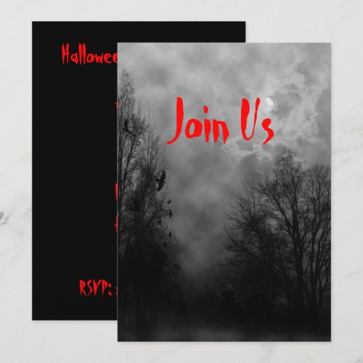 Invitation Haunted Sky Custom Halloween Modèle d'invitation (Devant / Derrière)