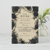 Invitation Haunting Black Rose Halloween Célébration (Debout devant)