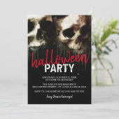 Invitation Haunting Skull affronte la fête d'Halloween (Debout devant)