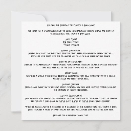 Invitation 👻 🍻 "Haunts & Hops Bash" ! 🍻 👻 Halloween (Dos)