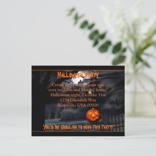 Invitation Haunween Party Halloween (Debout devant)