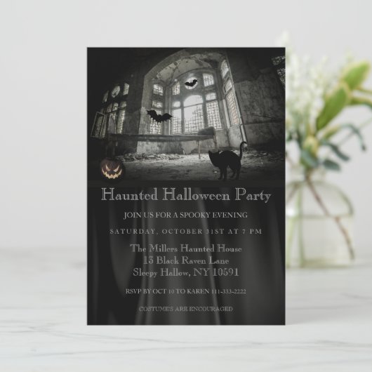 Invitation Haunween Party Halloween (Debout devant)