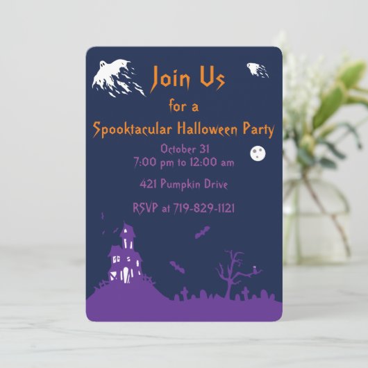 Invitation Haunween Party Halloween (Debout devant)
