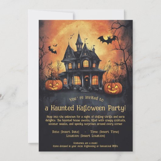 Invitation Haunween Party Halloween (Devant)