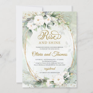 Invitation Hausse et brillance ovales des fleurs blanches euc