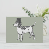 Invitation haut chapeau chien beagle ironique (Debout devant)