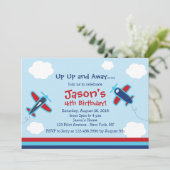 Invitation HAUT et Away Airplane fête d'anniversaire I (Debout devant)