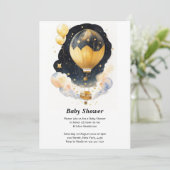 Invitation Haut, haut et loin : Baby shower à ballets céleste (Debout devant)