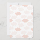 Invitation Haut, haut et loin Teddy Ours Roses Nuages Bébé An (Dos)