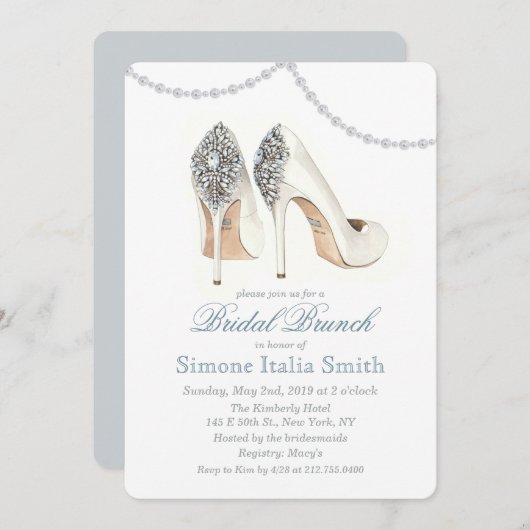 Invitation Haut talon Chaussure Couture Bridal Brunch Invitat (Devant / Derrière)