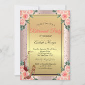 Invitation Haut talon, Verre, Floral Rose Gold Retraite (Devant)