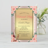 Invitation Haut talon, Verre, Floral Rose Gold Retraite (Debout devant)