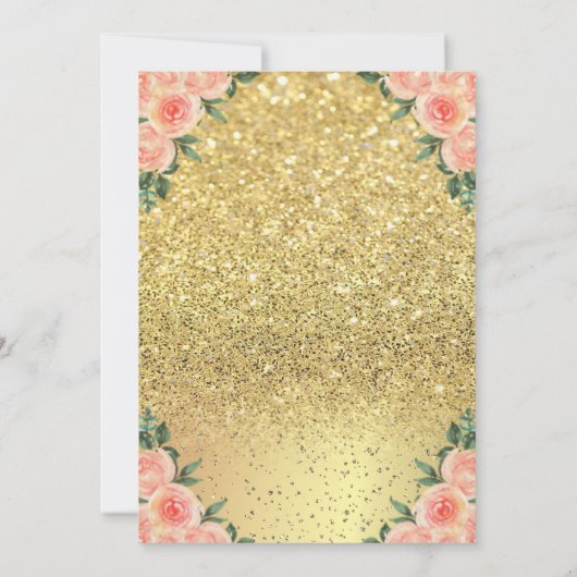 Invitation Haut talon, Verre, Parties scintillant d'or Retrai (Dos)