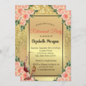 Invitation Haut talon, Verre, Parties scintillant d'or Retrai (Devant / Derrière)