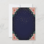 Invitation Haut talons, Confetti Blue Floral Retraite Party (Dos)