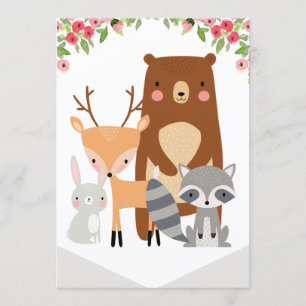 Invitation Haute Chaise 1er Anniversaire Bannière forêt (droi