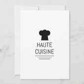 Invitation Haute Cuisine gastronomique française (Dos)