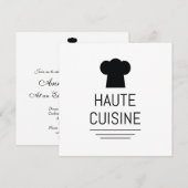 Invitation Haute Cuisine gastronomique française (Devant / Derrière)