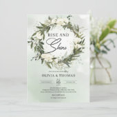 Invitation Hauteur florale et brillante de couronne d'olivier (Debout devant)