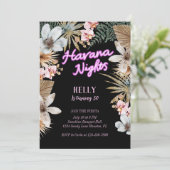 Invitation Havana Nights Cubain Neon 30e anniversaire (Debout devant)