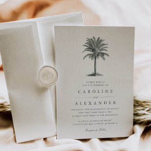 Invitation Havana Palm   Mariage Vintage Palm Tree