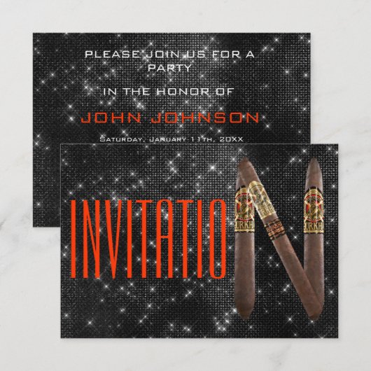 Invitation Havane Cubaine Nuit étincelante (Devant / Derrière)