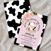 Invitation Have You Heard the Moos Pink Cow Print Birthday