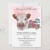 Invitation Have you Herd the News Girl Highland Cow Calf   (Devant)