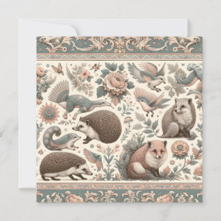 Invitation Haven de Hérisson Whimsical : Floral victorien