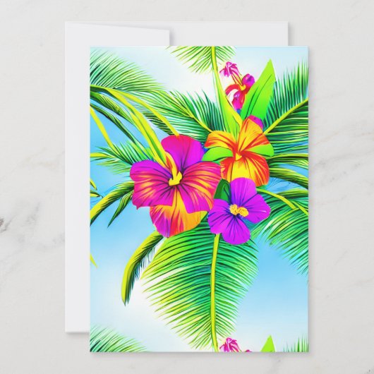 Invitation Hawaï Tropical Motif sans couture (Devant)