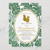 Invitation hawaïenne de baby shower d'ananas (Devant / Derrière)
