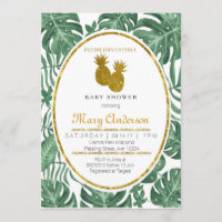 Invitation hawaïenne de baby shower d'ananas