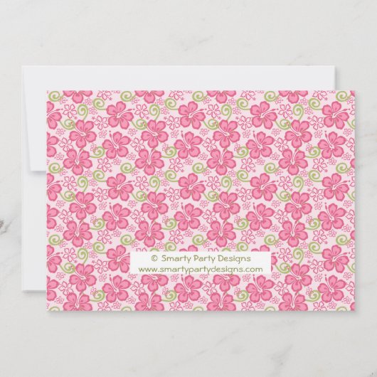 Invitation hawaïenne de fête d'anniversaire de (Dos)