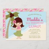 Invitation hawaïenne de fête d'anniversaire de (Devant / Derrière)