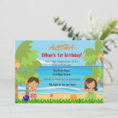 Invitation hawaïenne de partie d'anniversaire de (Debout devant)