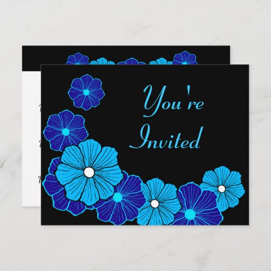 Invitation hawaïenne rétro (Devant / Derrière)