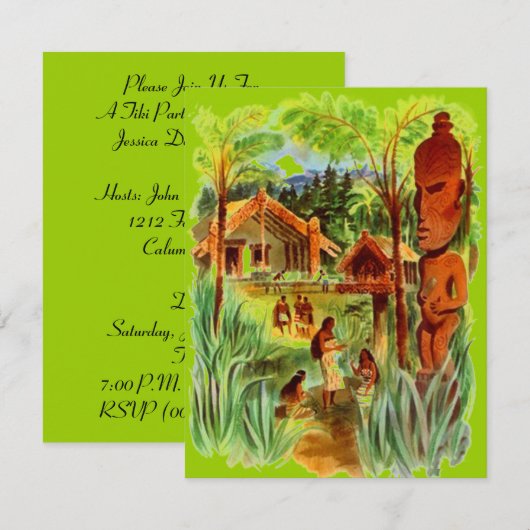 INVITATION hawaïenne tropicale d'indigènes de (Devant / Derrière)