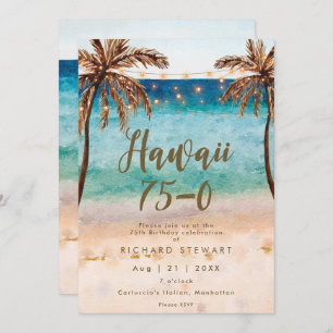 Invitation hawaii 75 0 75e fête d'anniversaire de plage