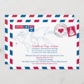 Invitation Hawaii Air Mail Réception de mariage (Devant / Derrière)