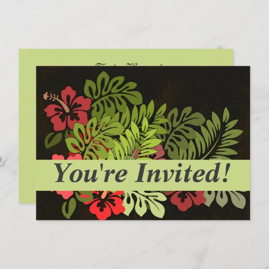 Invitation Hawaii Aloha Flower Art Print (Devant / Derrière)