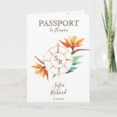 Invitation Hawaii Beach Destination Mariage Passeport QR Code (Devant)