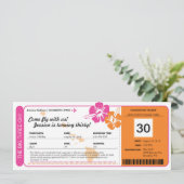 Invitation Hawaii Birthday Boarding Pass (Debout devant)