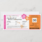 Invitation Hawaii Birthday Boarding Pass (Devant)