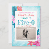 Invitation Hawaii Cinq-0 50e Anniversaire Turquoise, Aqua, Ro (Devant)