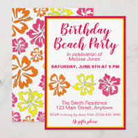 Hawaii Hibiscus Fleurs Anniversaire Beach Party Lu